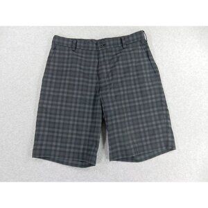 Nike‎ Dri Fit Checked Casual Golf Shorts (Men's 32) Gray -10"